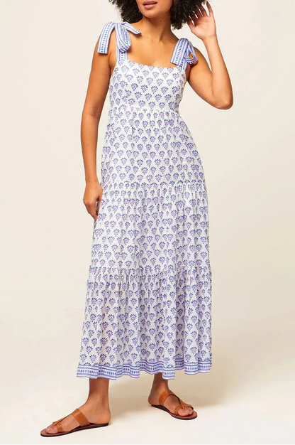 Aur | Eyelet Tiered Maxi Sundress