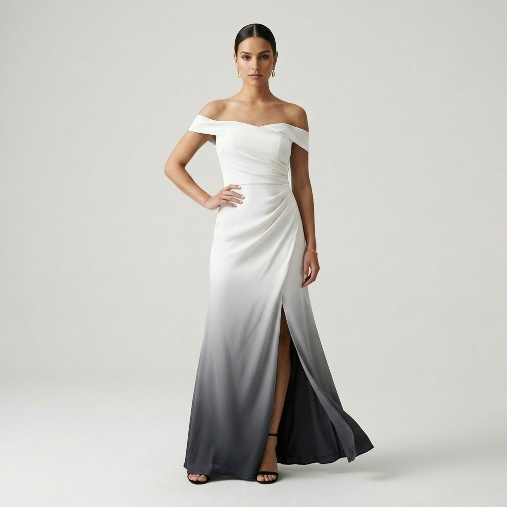 Londyn | Ombre Off-Shoulder Wedding-Guest Dress