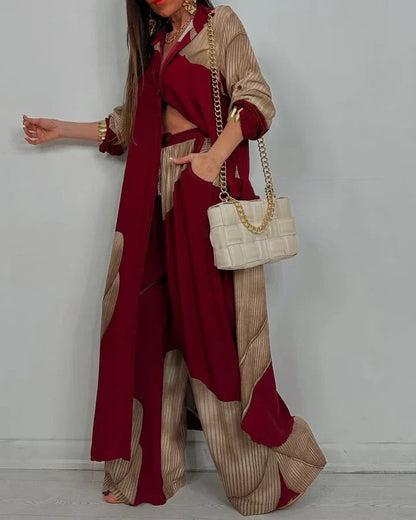 Polo | Wide Leg Pants Button Up Shirt Two-Piece Linen Set